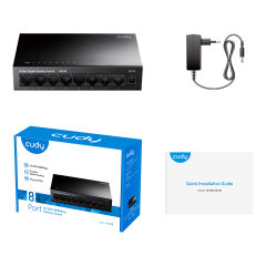 CUDY GS108 8 port Gbit Desktop Yönetilemez Metal Kasa Switch