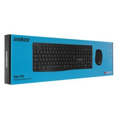 EVEREST KM-719 Q Türkçe Kablosuz Multimedya Siyah Klavye+ Mouse