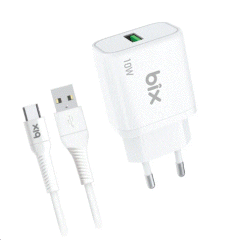 Bix BXC10TA BXC10TA-WT 10W 2.4A USB-A TYPE-C Beyaz KABLOLU SET