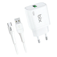Bix BXC10TA BXC10TA-WT 18W 2.4A USB-A 1 m USB-A TO TYPE-C Beyaz KABLOLU SET