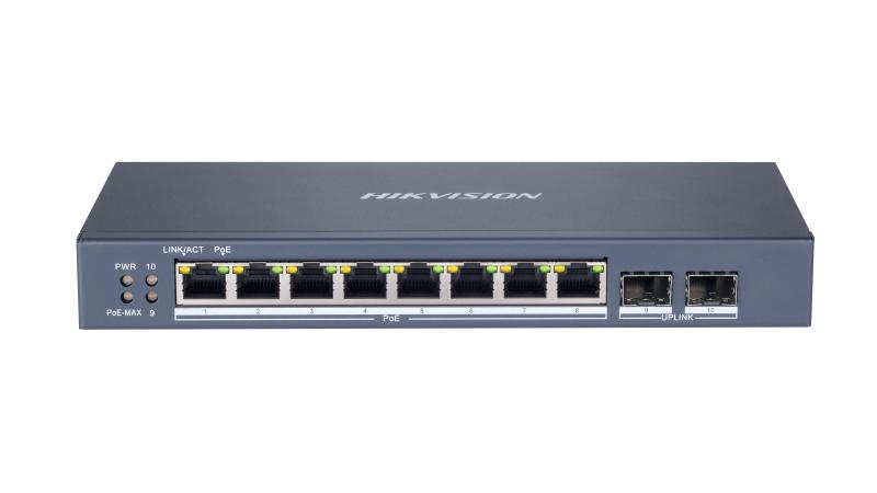 HIKVISION DS-3E1510P-SI 10 Port Gbit 8 Port PoE+ 120W 2xSFP Uplink Metal Yönetilebilir Smart Switch