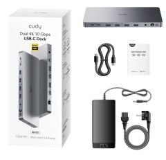 CUDY CS700 13-IN-1 10Gbps Alüminyum USB-C Dual 4K Docking Station
