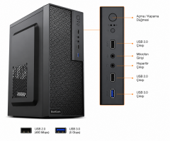 SUNCOM Force SC3-137-V2 i5-7500 8GB 512GB SSD O/B DOS Masaüstü PC (NO-KLV-MOU)
