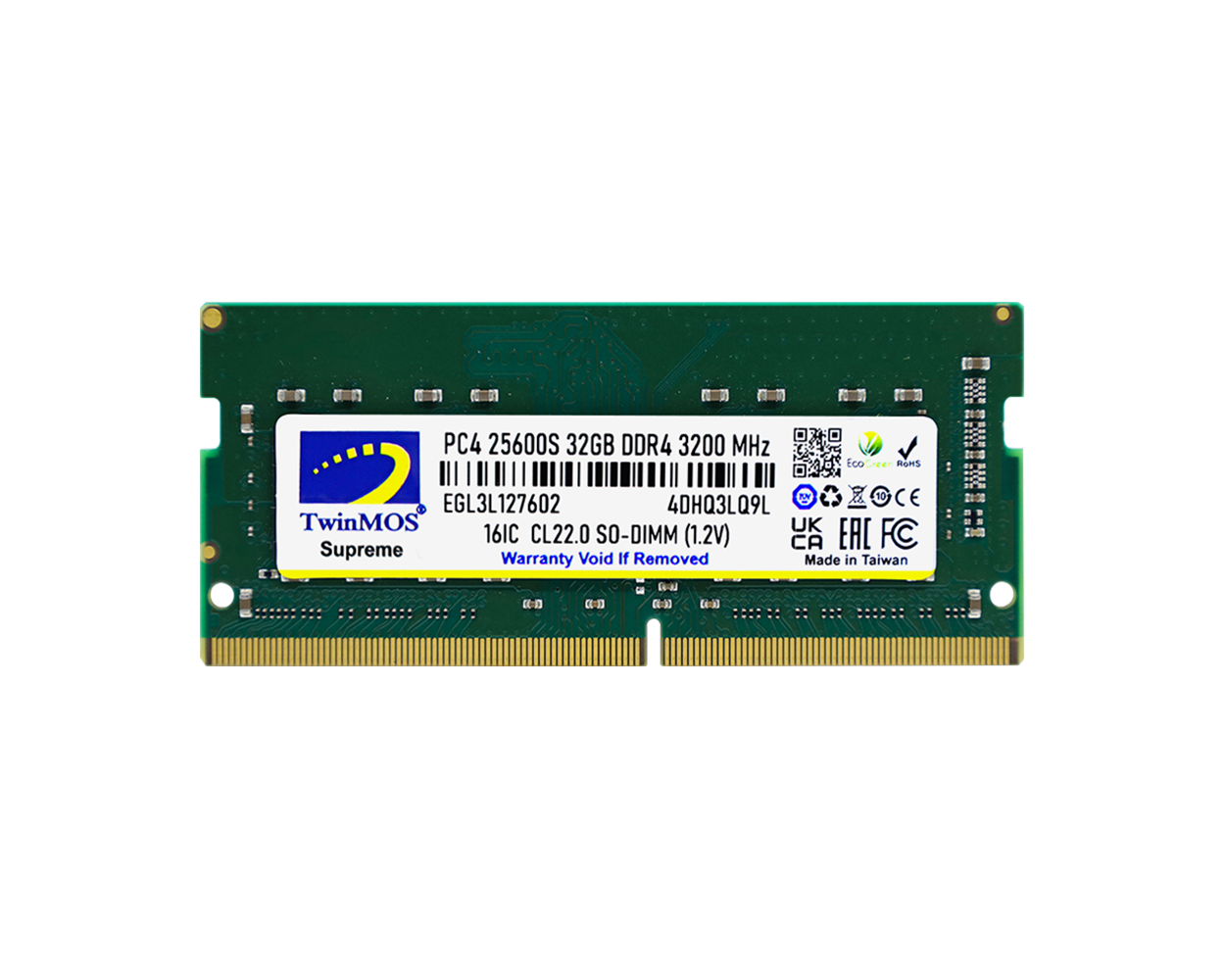 TWINMOS MDD432GB3200N 32GB (Tek Parça) DDR4 3200Mhz Notebook Bellek