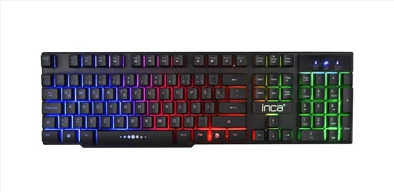 INCA IKG-448 Q Türkçe USB Siyah RAINBOW EFECT MEKANİK HİSLİ Klavye+ Mouse
