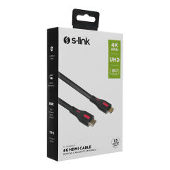 S-LINK SL-HDM4K011 1.5 Mt v2.0 4K (3840*2160) 60Hz HDMI Kablo