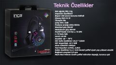 INCA IGK-X10 7.1 Surround RGB Siyah Kulaküstü Mikrofonlu Kulaklık