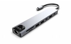 INCA ITPC-7T 8 Port Type-C Hub+Çevirici Aluminyum Çoklayıcı