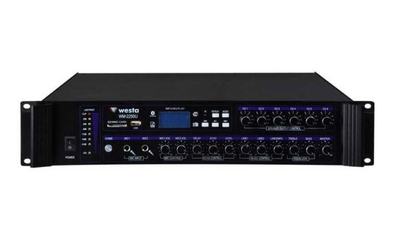WESTA WM-2250U 250W 6 Zone Mikser Amfi