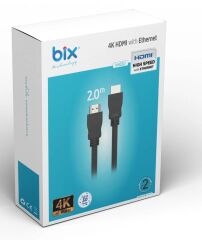 BİX NHD02 2 Mt 4K 60Hz Yüksek Hızlı HDMI Kablo