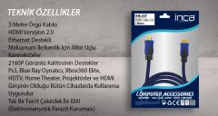 INCA IHK-03T 3 Mt 2.0V 4K& 2K & FULL HD HDMI Kablo