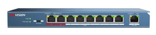 HIKVISION DS-3E0109P-E/M 8+1 10/100 Yönetilemez 8 port poe 58W Metal Kasa