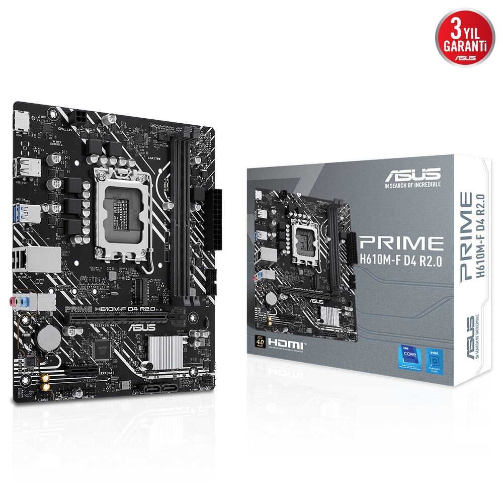 ASUS PRIME H610M-F D4 R2.0 H610 DDR4 (Vga Yok) GLan mATX HDMI USB3 M2 1700p Anakart