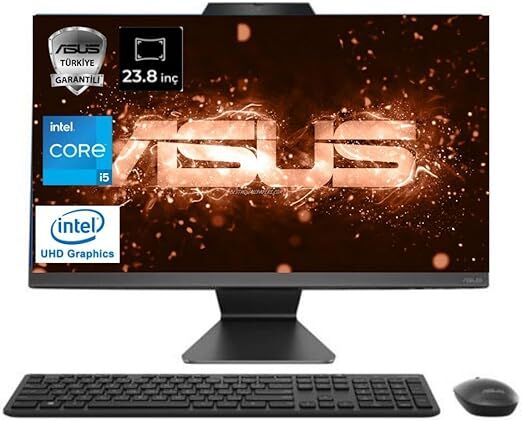 ASUS A3402WBAK-I58512B0D i5-1335U 8GB 512GB SSD O/B Iris Xe 23.8'' Siyah DOS All in One PC