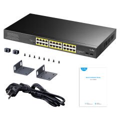 CUDY GS1028PS2 24 Port 10/100/1000 Yönetilemez 2 SFP (1GB) Rack mount (24 Port Poe+) 300W Switch