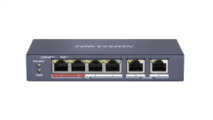 HIKVISION DS-3E0106P-E/M 4+2 10/100 Yönetilemez 4 Port Poe 35W Metal Kasa