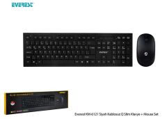 EVEREST KM-6121 Q Türkçe Kablosuz Siyah Slim Klavye+ Mouse